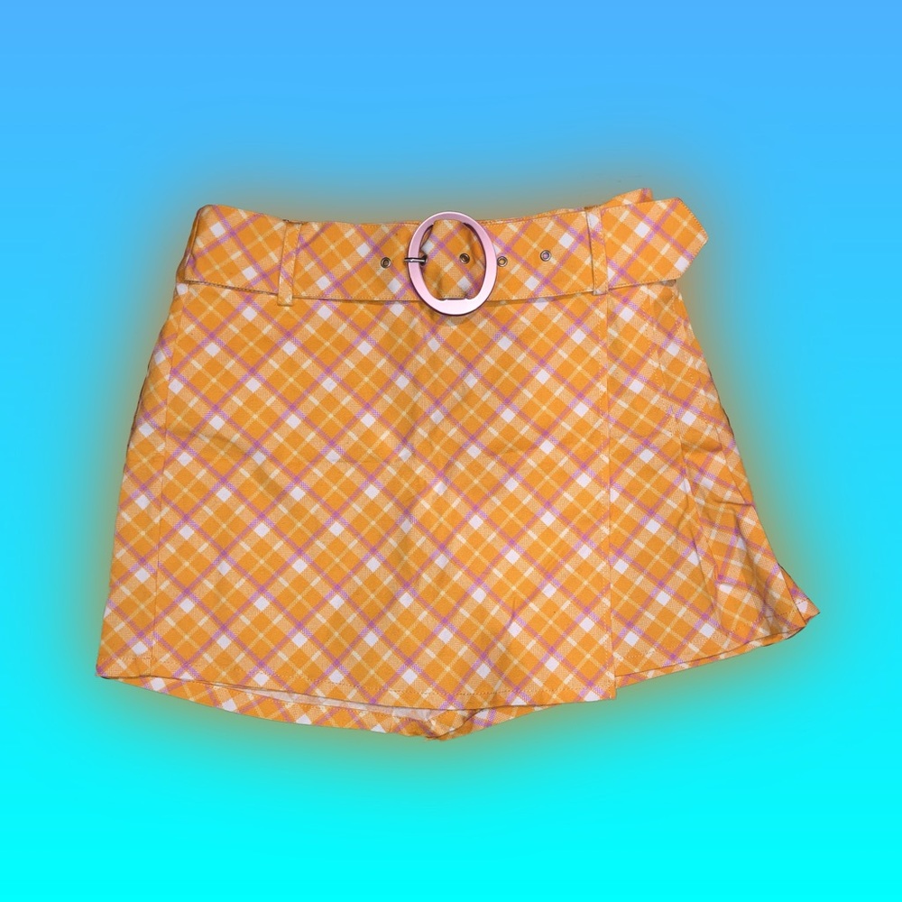 plaid mini skirt with shorts urban outfitters